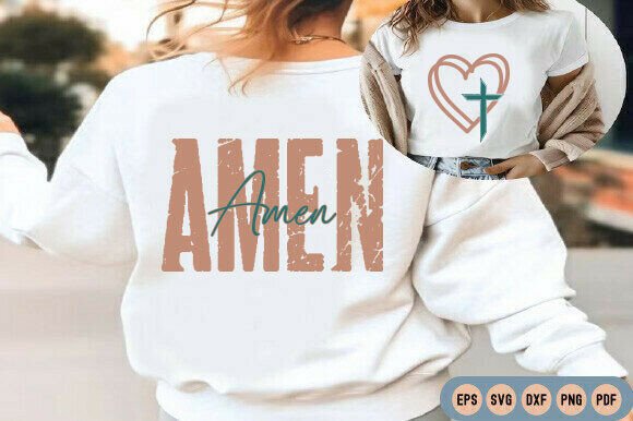 Amen Retro Christian SVG, Jesus God PNG & T-Shirt Designs