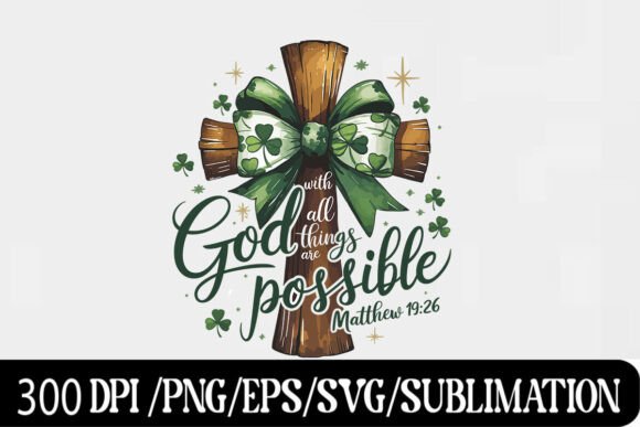 Christian Cross PNG and St. Patrick's T-Shirt Designs