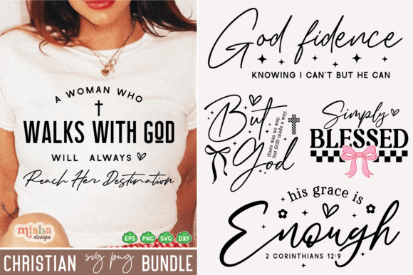 Christian SVG PNG Bundle for T-Shirt Designs
