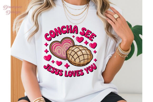 Concha Jesus Loves You PNG Clipart for T-Shirt Designs