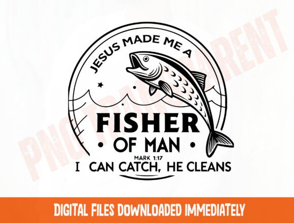 Fisher of Man Svg, Jesus Png for T-Shirt Designs