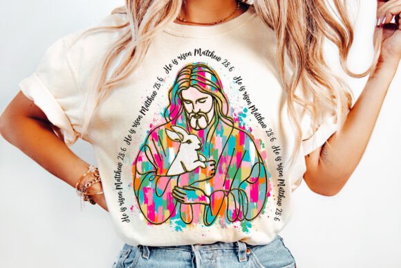 Glitter Easter Jesus Bible Verse Png and T-Shirt Designs