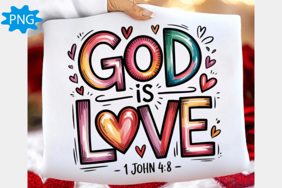 God is Love 1 John 4 8 PNG, T-Shirt Designs