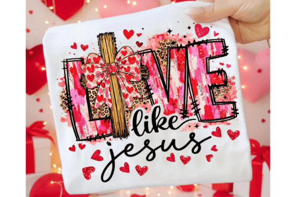 Love Like Jesus PNG, Checkered Valentine
