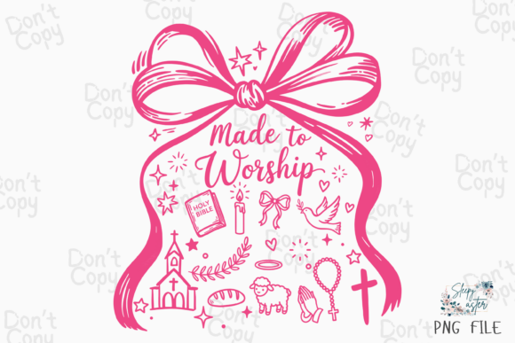Made to Worship, Christian Pink Bow PNG