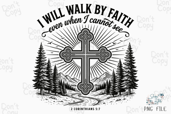Walk by Faith, Christian Jesus Cross PNG