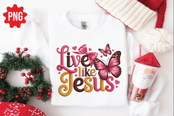 Yarn Crochet Love Like Jesus PNG for T-Shirt Designs